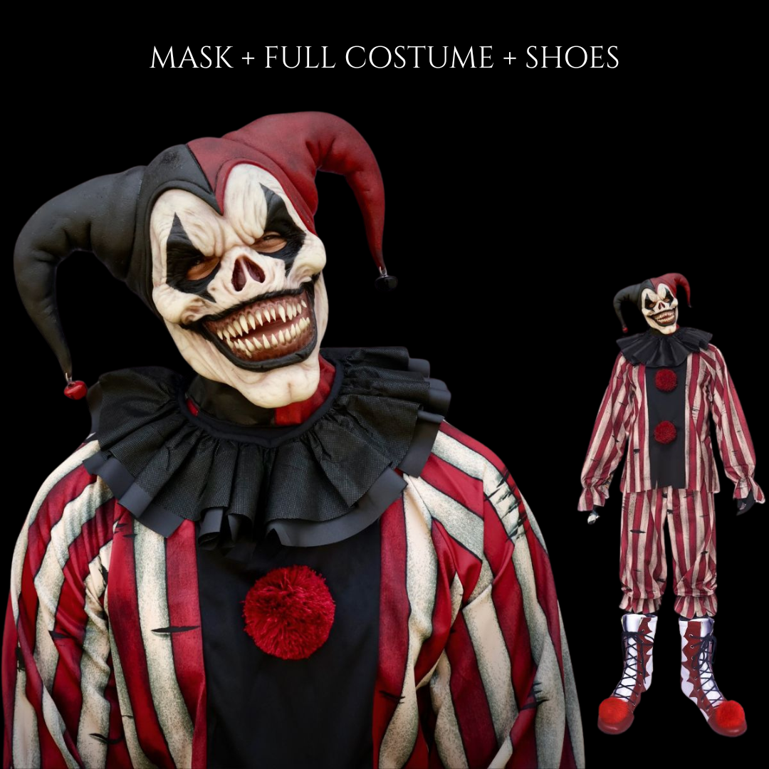 Jester Clown Holiday Mask — Carnival Horror Costume