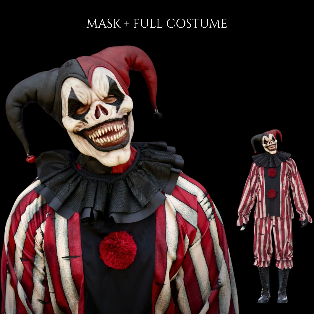 Jester Clown Holiday Mask — Carnival Horror Costume