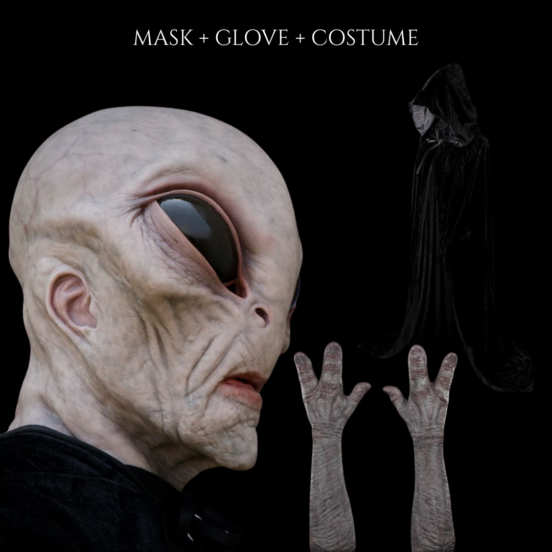 Alien Area-51 Realistic Mask — Holiday Horror Costume